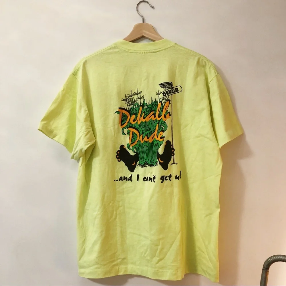 Hef-T Tee Jays Vintage Neon Yellow Monkey Graphic Tee - Picture 2 of 5